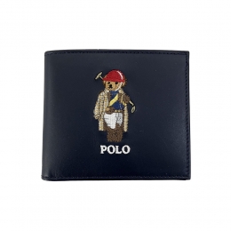 26SS 베어 로고 자수 반지갑 네이비 405P08100 001