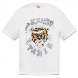 ◆당일◆24SS 타이거 프린팅 티셔츠 화이트 5TS274 4SG 02