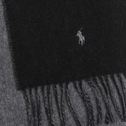 ◆당일◆25FW 포니 자수 클래식 울 머플러 블랙/그레이 449959334 001