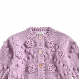 ◆키즈◆24FW 키즈 플라워 샌디 가디건 바이올렛 C0223 PARME