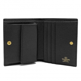 ◆당일◆25SS V 로고 시그니처 컴팩트 반지갑 블랙 6W2P0R39 SNP 0NO