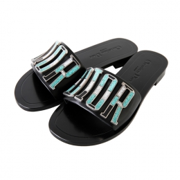 ◆14주년◆메탈 로고 뮬 슬리퍼 블랙 KCF155VEAS 900