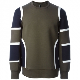 ◆14주년◆컬러블럭 네오프렌 맨투맨 카키 PBJS50V A501C 1472