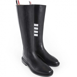 ◆당일◆25FW 사선 페블 그레인 니하이 첼시 부츠 블랙 FFB138A 06257 001