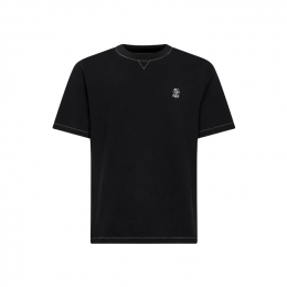 ◆당일◆26SS 로고 자수 티셔츠 블랙/화이트 M0B131328G CGG26