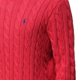 26SS 포니 자수 케이블 니트 레드 710775885 053