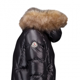 ◆키즈◆키즈 도마스 DOMAS 로고패치 사선퀄팅 후드 패딩자켓 블랙  1A000 14 597YX 99M