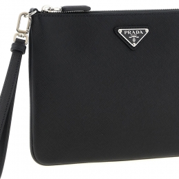 ◆당일◆26SS 삼각로고 사피아노 클러치백 블랙 2NH024 PN9 F0002