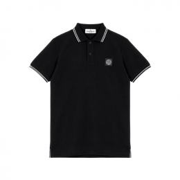 ◆키즈◆여성 로고 패치 반팔 카라티셔츠 블랙 L1S16 2200002 S0018 V0029