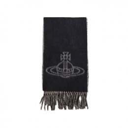 ◆당일◆25FW ORB 로고 싱글 투톤 머플러 블랙 81030006 W00ZH N402