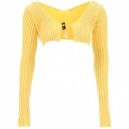 ◆당일◆24FW 골드 로고 골지 마이크로 가디건 라이트옐로우 213KN108 2190 210