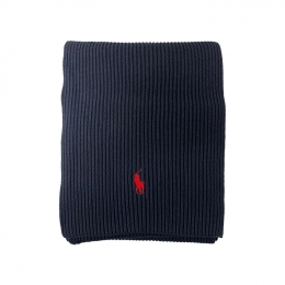 ◆당일◆25FW 포니 자수 클래식 골지 머플러 블루 710981757 001