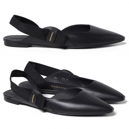 ◆당일◆24SS 바니아 VANIA 보우 슬링백 플랫 슈즈 블랙 0763420