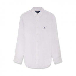 ◆당일◆26SS 포니 자수 슬림핏 린넨 셔츠 화이트 710968915 505