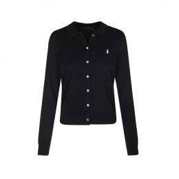 ◆당일◆25FW 포니 자수 클래식 폴로 가디건 블랙 211972110 001