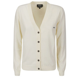 ◆당일◆24SS 벨라 BELLA 로고 자수 브이넥 가디건 에쿠르 COEZJ F22249 AAD
