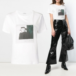 ◆11주년◆포토그래픽 로고 반팔티 화이트 551370 YBBG2 8486