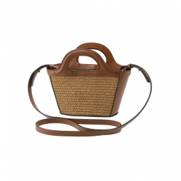 ◆당일◆25SS 로고 자수 트로피칼리아 마이크로 크로스&토트백 브라운 BMMP0067Q0 P3860 00M50