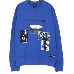 ◆12주년◆유스 로고 프린팅 맨투맨 블루 LA04SWE81BL