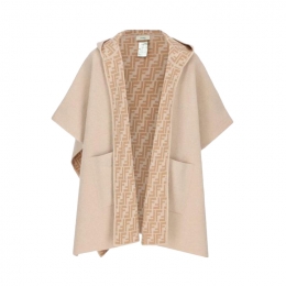 ◆키즈◆키즈 FF패턴 후드 케이프 베이지/카멜 JFQ057 AO29 F0AYG