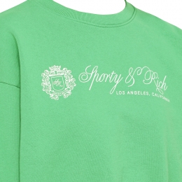 ◆당일◆23SS 로고 프린팅 기모 크롭 맨투맨 베르데 CR664VE