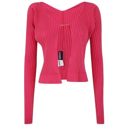 ◆당일◆24FW 라 마이유 프랄루 골드 로고 골지 가디건 핑크 223KN500 2190 430