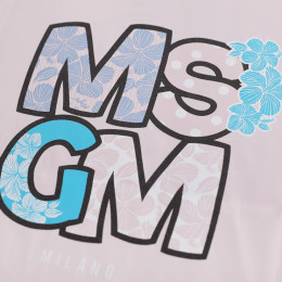 ◆키즈◆24SS 키즈 플라워 로고 프린팅 티셔츠 핑크 S4MSJGTH071 709