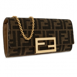 ◆당일◆25SS FF 패브릭 체인 월렛 미니백 브라운 8M0365 A98P F0A6E