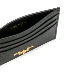 ◆당일◆26SS 사피아노 금장 로고 카드지갑 블랙 1MC025 QWA F0002