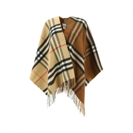 ◆당일◆25FW 자이언트 체크 케이프 아크베이지/다크버치브라운 8059406