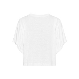 26SS KYANZAE 로고 린넨 티셔츠 화이트/옐로우 TS0313FA A1N09E WHYW