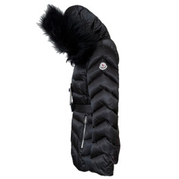 ◆당일◆24FW CUPIDONE 로고 패치 후드 퍼 패딩자켓 블랙 1A001 77 59685 999