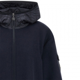 ◆당일◆25FW 로고 패치 울 후드 집업 케이프 네이비 3G000 02 M7148 P77