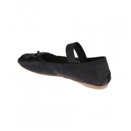 ◆당일◆25FW 로고 스트랩 발레리나 새틴 플랫 슈즈 블랙 5F794D QU6 F0002