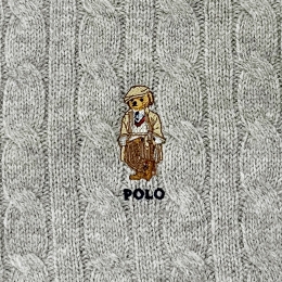 ◆당일◆25FW 베어 로고 자수 머플러 그레이 449P08823 001