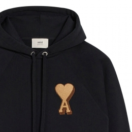 ◆당일◆25FW 엠보 하트 로고 코튼 후드티셔츠 블랙 USW770 747 001