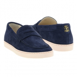 26SS 금장 로고 스웨이드 페니 로퍼 네이비 MZUSOLP312 C8862
