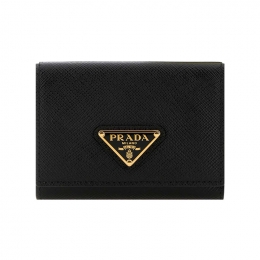 ◆당일◆25FW 사피아노 삼각로고 반지갑 블랙 1MH042 QHH F0002