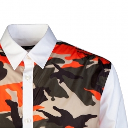 ◆14주년◆포플린 카모플라쥬 나일론 셔츠 오렌지 74DL0603