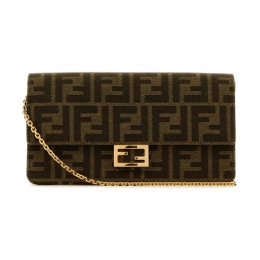 ◆당일◆25FW FF 로고 바게트 체인 월렛 숄더&크로스백 브라운 8M0498 A98P F0A6E