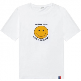 ◆당일◆23SS 더 모던 스마일 프린팅 티셔츠 화이트 MS02 TAKEOUT WHITE