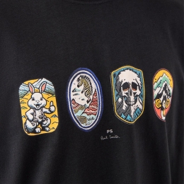 ◆당일◆25FW 프린팅 레귤러핏 티셔츠 블랙 M2R 011R TP5412 79