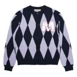 ◆키즈◆22FW 여성 로고 패치 울 가디건 블루네이비 M00521 M00MM 0M803