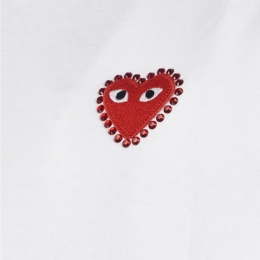 ◆당일◆25SS 레드 하트 비즈로고 반팔 화이트 AX-T801-051-2