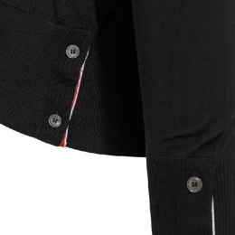 ◆당일◆26SS 사선 완장 클래식 메리노 울 가디건 블랙 MKC002A Y1014 001