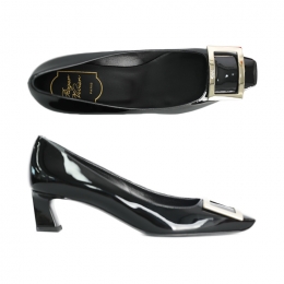 ◆당일◆25FW 메탈 버클 트럼펫 펌프스 힐 블랙 RVW44815280 D1P B999