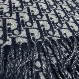 ◆당일◆25SS 오블리크 더블페이스 울 캐시미어 머플러 블루/그레이 49E0005A0982 588