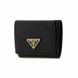 ◆당일◆25FW 사피아노 삼각로고 반지갑 블랙 1MH042 QHH F0002