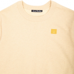 ◆키즈◆23SS 키즈 페이스 패치 맨투맨 페일옐로우멜란지 DI0020 DAG