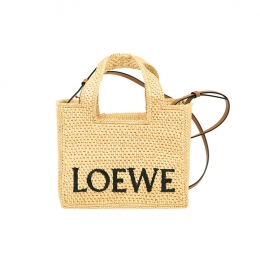 ◆당일◆26SS 로고 자수 라피아 스몰 토트&크로스백 네추럴 A685B59X03 2123